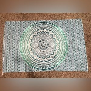 BLUE AND MINT GREEN BIG TAPESTRY